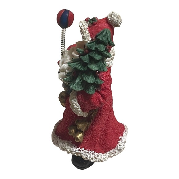 Vintage Artmark Santa Figurine Snowman Bells Christmas Tree Ball On Spring READ - Picture 3 of 5